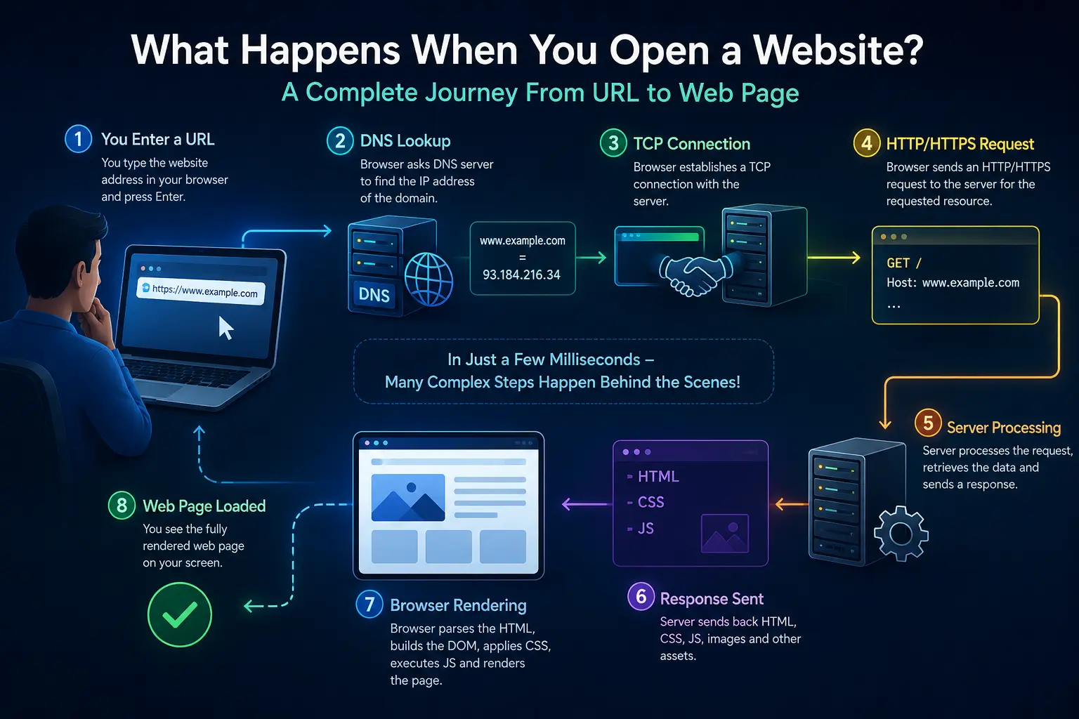 What Happens When You Open a Website? A Complete Journey From URL to Web Page